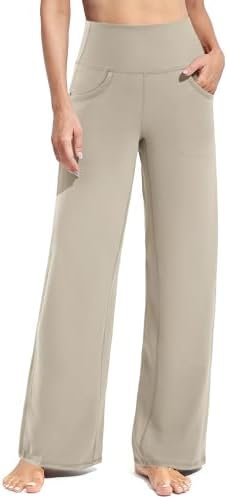 Promover Wide Leg Pants Woman Yoga Pants with Pockets Stretch Loose Casual Lounge Sweatpants Petite/Regular/Tall
