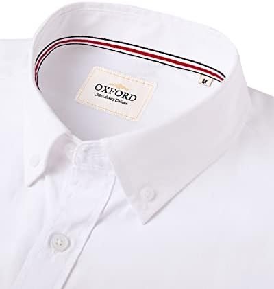 Alimens & Gentle Mens Solid Oxford Shirt Long Sleeve Button Down Shirts with Pocket - Image 2