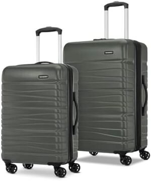 Samsonite Evolve Se Hardside Expandable Luggage with Double Spinner Wheels, Army Green, 2PC Set (CO/M)