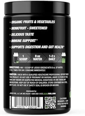 Jocko Fuel Daily Greens Powder - Premium Organic Greens Superfood Powder for Gut Health, Digestion, Bloating, Immune Support with Spirulina, Chlorella, Digestive Enzymes, & Probiotics - 30 Servings - Image 7