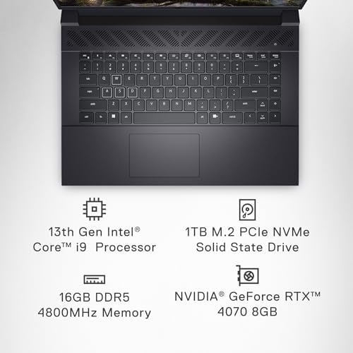 Dell G16 7630 Gaming Laptop - 16-inch QHD+ 240Hz 3ms Display, Intel Core i9-13900HX, 16GB DDR5 RAM, 1TB SSD, NVIDIA GeForce RTX 4070 8GB GDDR6, Windows 11 Home, Onsite Service - Metallic Nightshade - Image 7