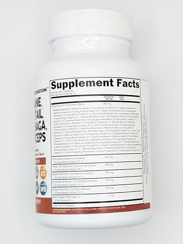 Clean Nutraceuticals Lions Mane 20in1 Mushroom Supplement with Turkey Tail Reishi Cordyceps Chaga Maitake Meshima Poria Cocos Shiitake Oyster Porcini Enoki - Pack - Image 6