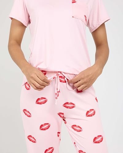 Real Essentials 2 Pack: Women's Pajama Set - Choose from Short Sleeve with Pocket or Long Sleeve without Pocket - Image 5