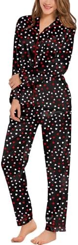 SWOMOG Womens Silk Satin Pajamas Set Long Sleeve Button Down Sleepwear 2 Piece Lounge Set Pj Set XS-3XL