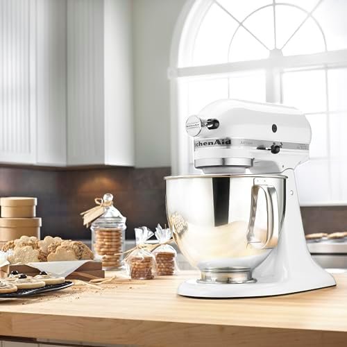 KitchenAid Artisan Series 5 Quart Tilt Head Stand Mixer with Pouring Shield KSM150PS, White - Image 3