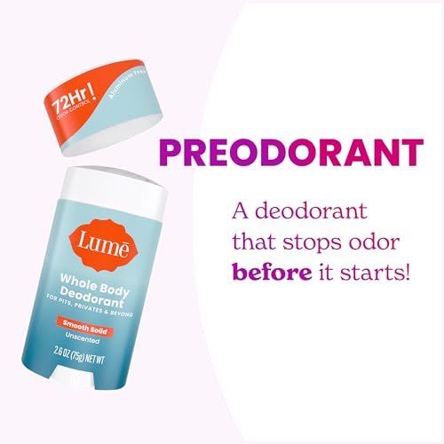 Lume Whole Body Deodorant - Smooth Solid Stick - 72 Hour Odor Control - Aluminum Free, Baking Soda Free and Skin Safe - 2.6 Ounce (Pack of 2) (Unscented) - Image 5
