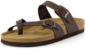 CUSHIONAIRE Women's Luna Cork Footbed Sandal With +Comfort