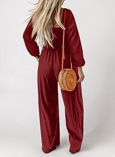 Dokotoo Women's Casual Loose Overalls Jumpsuits One Piece Long Sleeve Wide Leg Long Pant Rompers With Pockets - Image 3