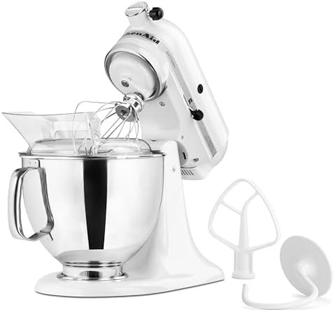 KitchenAid Artisan Series 5 Quart Tilt Head Stand Mixer with Pouring Shield KSM150PS, White - Image 2