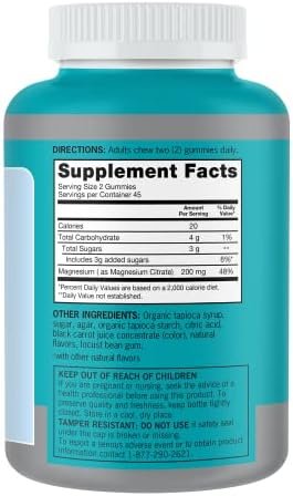Qunol Magnesium Gummies for Adults, 200mg Elemental Magnesium (from 1,750mg Magnesium Citrate), High Absorption Magnesium Supplement, Supports Nerve, Bone and Muscle Health, Vegetarian, 90 Count - Image 9