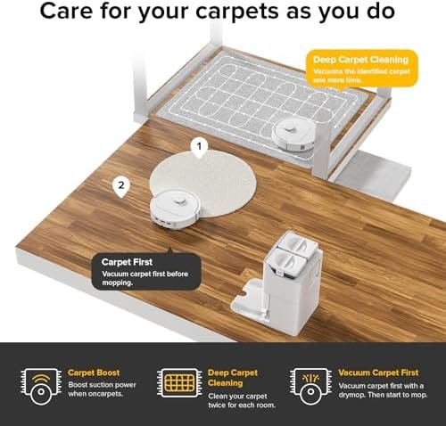 roborock Qrevo S Robot Vacuum and Mop, Self-Drying, Auto Mop Washing, 7000Pa Suction, Self-Emptying & Refilling, 10mm Mop Lifting, 200RPM Spinning Mops, Smart Obstacle Avoidance, White - Image 8