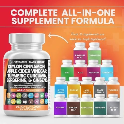 Clean Nutraceuticals Ceylon Cinnamon Turmeric Apple Cider Vinegar Ginseng Berberine Plus Bitter Melon Gymnema Milk Thistle Fenugreek - Image 4