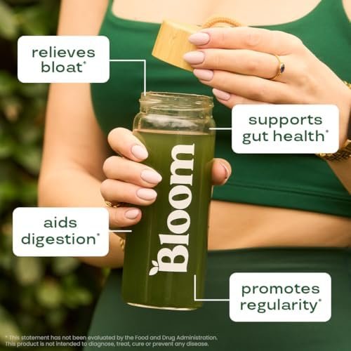 Bloom Nutrition Greens and Superfoods Powder for Digestive Health, Greens Powder, Digestive Enzymes, Probiotics, Spirulina, Chlorella for Bloating & Gut Support, Green Juice, 30 SVG, Strawberry Kiwi - Image 3