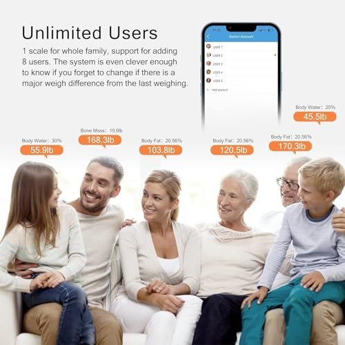 iHealth Nexus Smart Scale for Body Weight Bluetooth, Digital Bathroom Scale Body Fat and Muscle, Body Composition Monitor Health Analyzer for BMI Compatible for iOS & Android Accurate to 0.1lb-White - Image 7