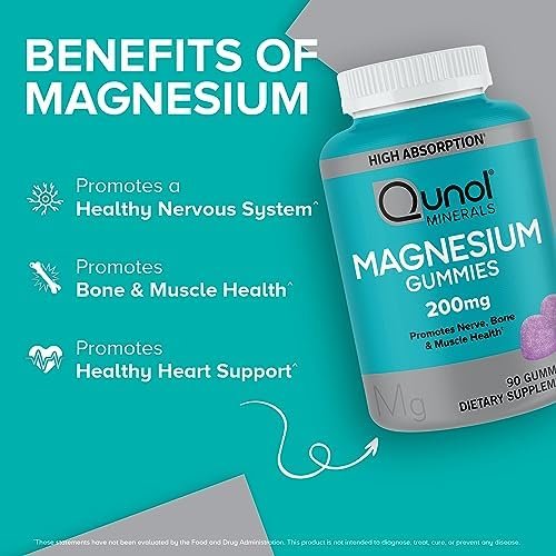 Qunol Magnesium Gummies for Adults, 200mg Elemental Magnesium (from 1,750mg Magnesium Citrate), High Absorption Magnesium Supplement, Supports Nerve, Bone and Muscle Health, Vegetarian, 90 Count - Image 2