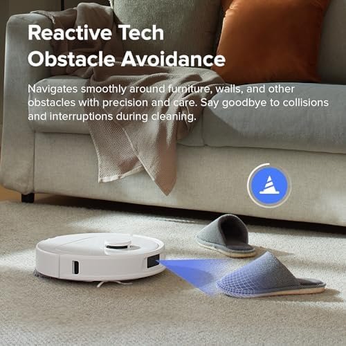 roborock Qrevo S Robot Vacuum and Mop, Self-Drying, Auto Mop Washing, 7000Pa Suction, Self-Emptying & Refilling, 10mm Mop Lifting, 200RPM Spinning Mops, Smart Obstacle Avoidance, White - Image 4