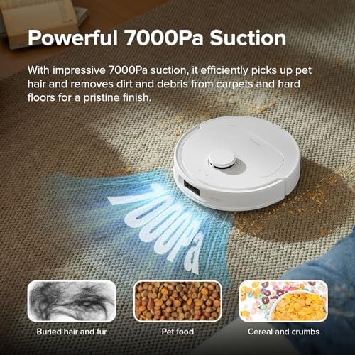 roborock Qrevo S Robot Vacuum and Mop, Self-Drying, Auto Mop Washing, 7000Pa Suction, Self-Emptying & Refilling, 10mm Mop Lifting, 200RPM Spinning Mops, Smart Obstacle Avoidance, White - Image 3