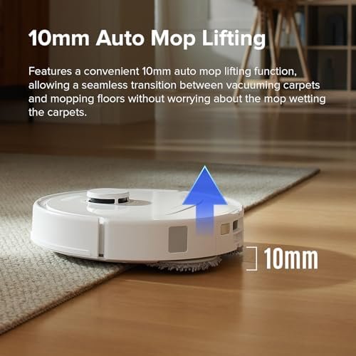 roborock Qrevo S Robot Vacuum and Mop, Self-Drying, Auto Mop Washing, 7000Pa Suction, Self-Emptying & Refilling, 10mm Mop Lifting, 200RPM Spinning Mops, Smart Obstacle Avoidance, White - Image 5
