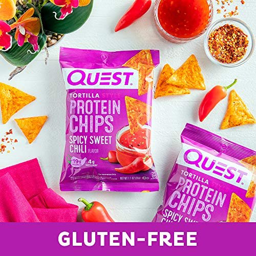 Quest Nutrition Spicy Sweet Chili Tortilla Chip, 19g Protein, 4g Net Carb, Low Carb, Gluten Free, 1.1 oz (Pack of 12) - Image 3