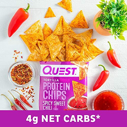 Quest Nutrition Spicy Sweet Chili Tortilla Chip, 19g Protein, 4g Net Carb, Low Carb, Gluten Free, 1.1 oz (Pack of 12) - Image 4