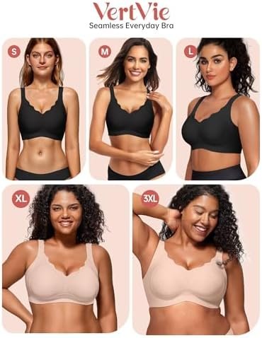 Vertvie Womens Seamless Lift Bras Wireless Push Up No Underwire Full Coverage Bralettes Comfort Supportive Sports T-Shirt Bra - Image 6