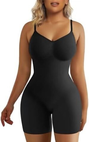 SHAPERX Women's Shapewear Bodysuit Tummy Control Body Shaper Seamless Sculpting Snatched Waist Body Suit
