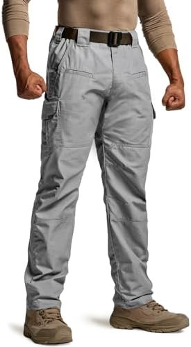 CQR Men's Tactical Pants, Water Resistant Ripstop Cargo Pants, Lightweight EDC Work Hiking Pants, Outdoor Apparel